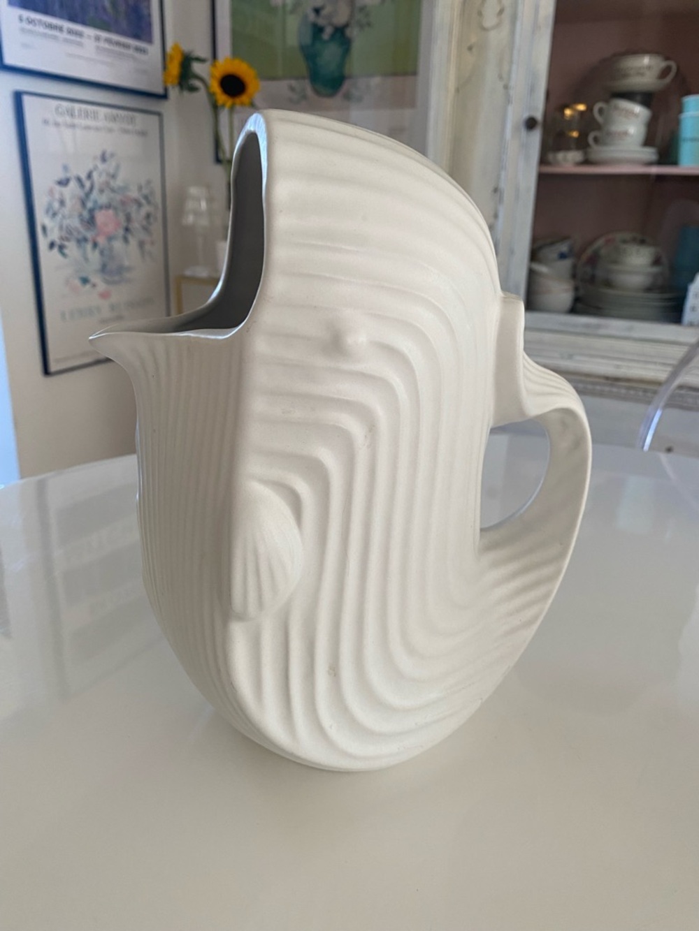 Jonathan Adler White Whale Sculptural Ceramic Pitcher / Vase